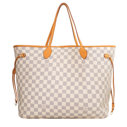 sac de seconde main neverfull louis vuitton en toile damier azur face