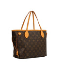 sac de seconde main neverfull louis vuitton en toile monogram marron côté