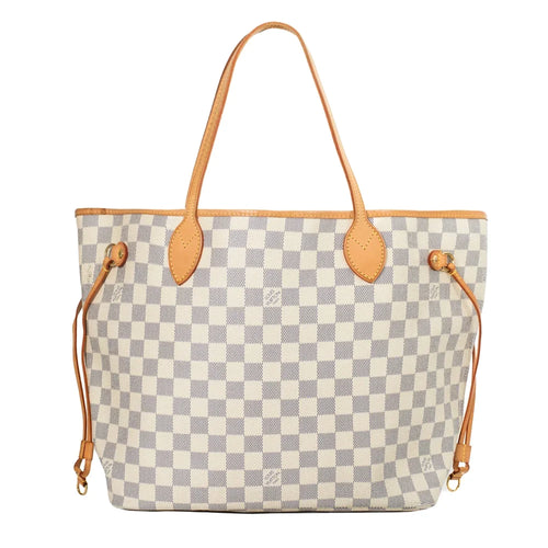 sac de seconde main neverfull louis vuitton  en toile damier azur face