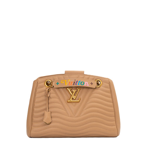 sac de seconde main new wave  louis vuitton  en cuir beige  face