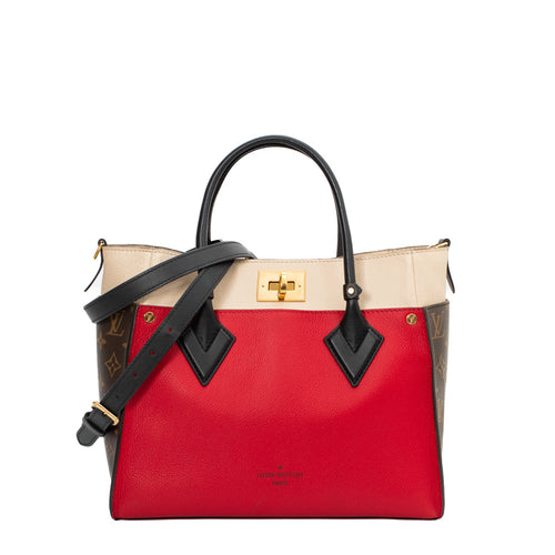 sac de seconde main on my side louis vuitton  en toile monogram rouge face