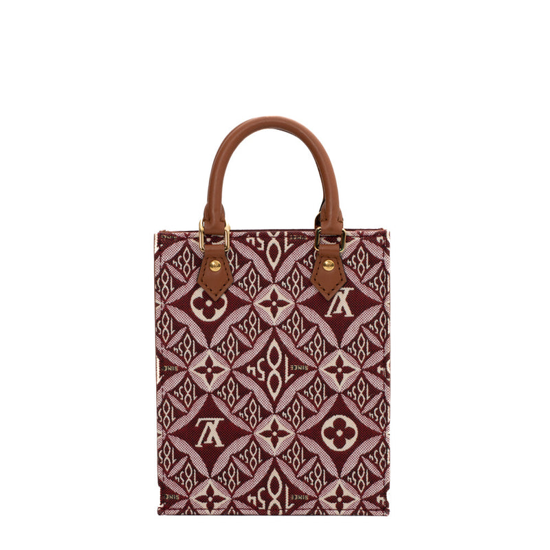 sac de seconde main plat louis vuitton  en tissu bordeaux dos