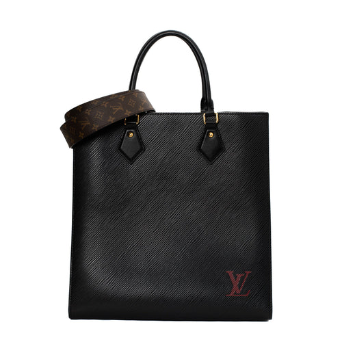 sac de seconde main plat louis vuitton  en cuir épi noir  face