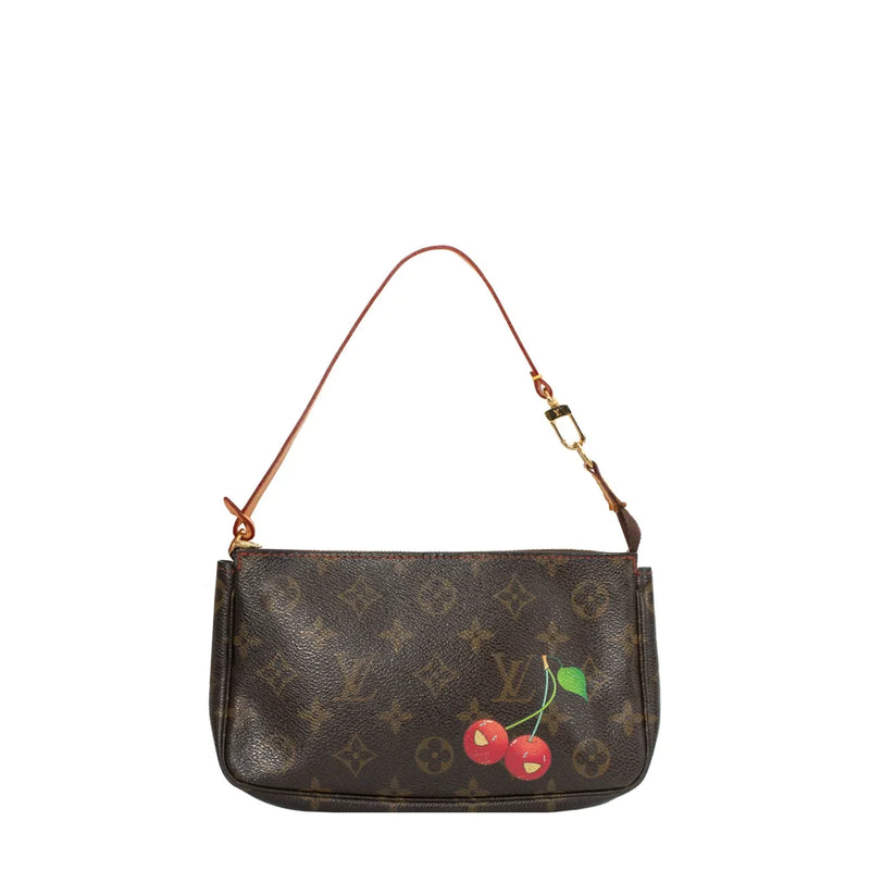 sac de seconde main pochette accessoires louis vuitton en toile monogram marron face