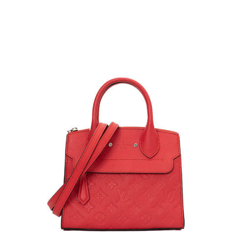 sac de seconde main pont neuf louis vuitton  en cuir empreinte rouge face