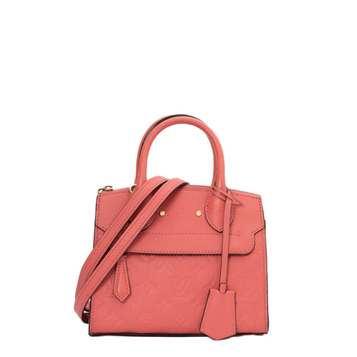 sac de seconde main pont neuf louis vuitton  en cuir rose  face