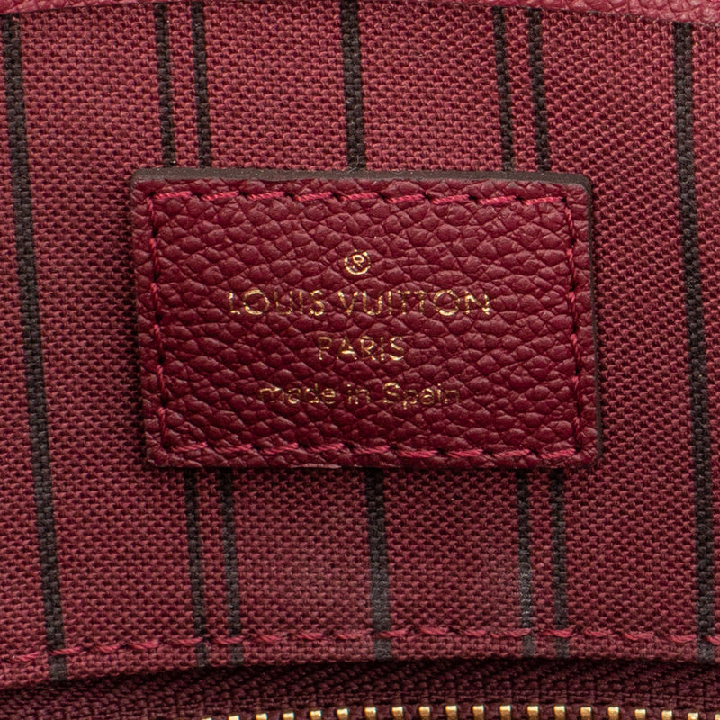 sac de seconde main pont neuf louis vuitton  en cuir bordeaux label 