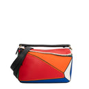 sac de seconde main puzzle loewe en cuir orange face