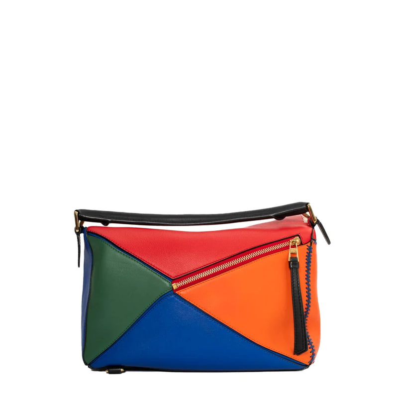 sac de seconde main puzzle loewe en cuir orange dos