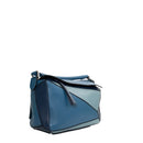 sac de seconde main puzzle loewe en cuir bleu côté