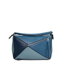 sac de seconde main puzzle loewe en cuir bleu dos