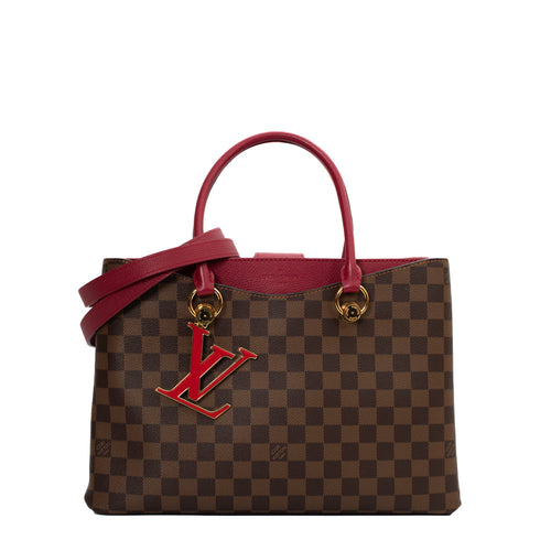 sac de seconde main riverside  louis vuitton  en toile damier marron face