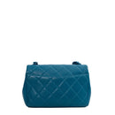 sac de seconde main single flap chanel en cuir bleu dos