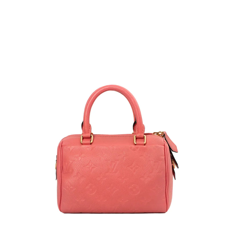 sac de seconde main speedy louis vuitton en cuir empreinte rose dos