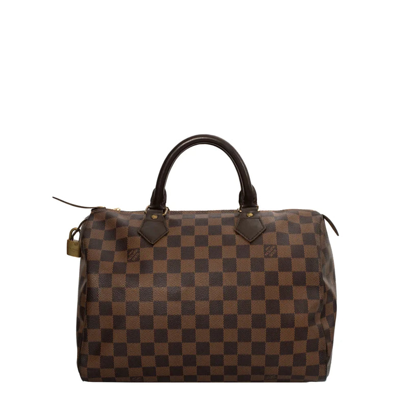 sac de seconde main speedy louis vuitton en toile damier ébène dos