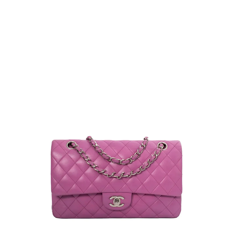 sac de seconde main timeless chanel  en cuir rose face