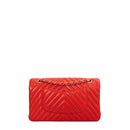 sac de seconde main timeless chanel  en cuir rouge dos