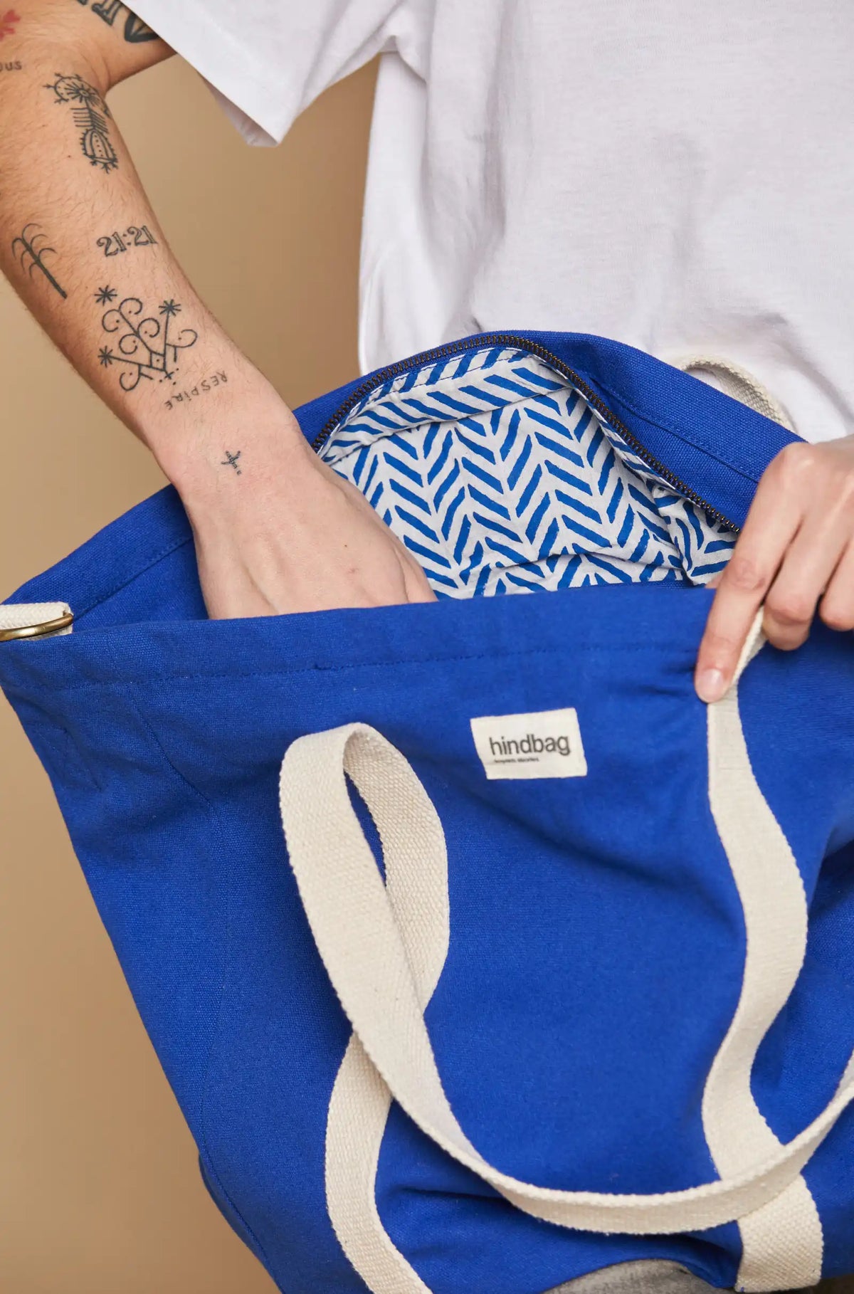 Shopper Cesar elektrisch blauw Hindbag2