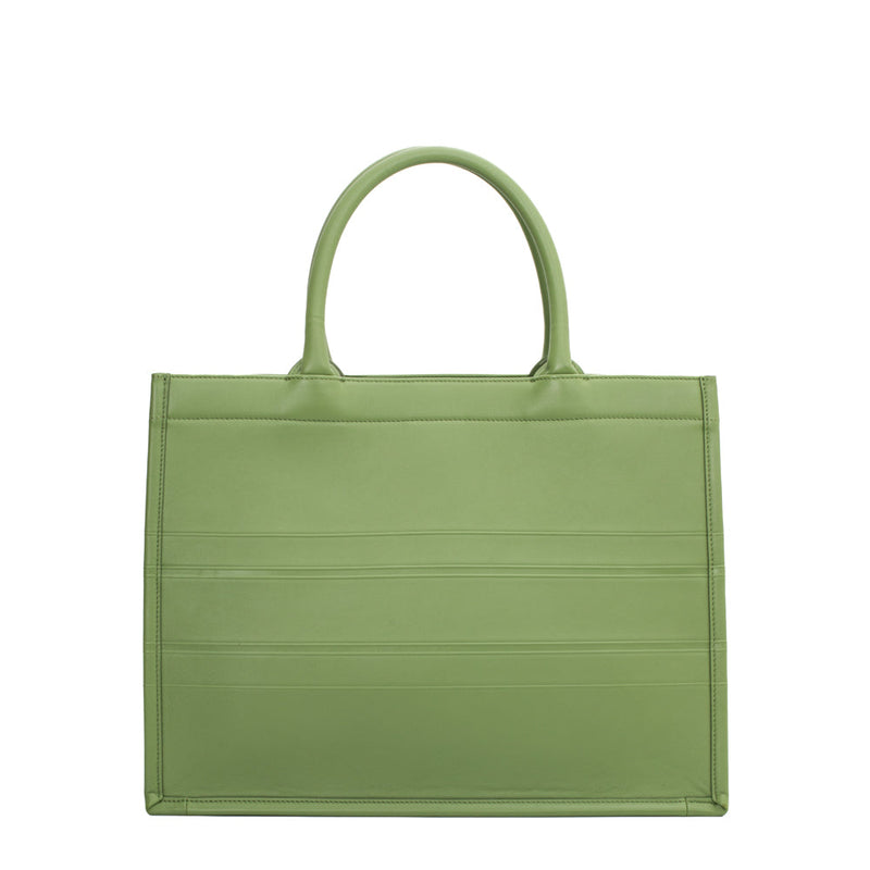 sac de seconde main dior book tote  dior  en cuir vert dos