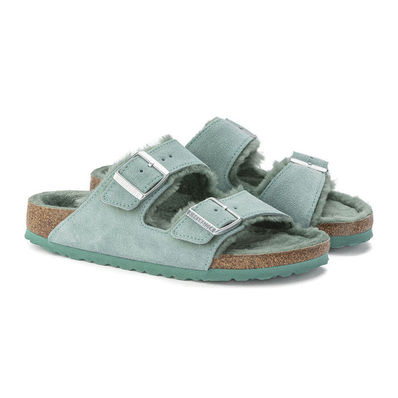 Birkenstock - Sandales Arizona Shearling Leve - Bleu - Mixte