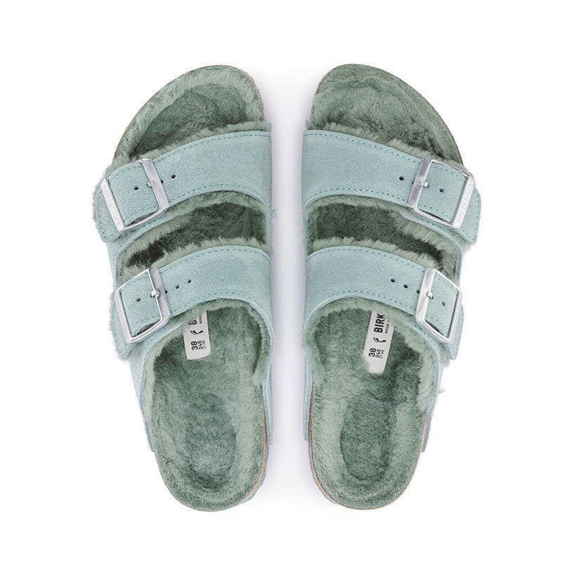 Birkenstock - Sandales Arizona Shearling Leve - Bleu - Mixte