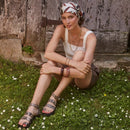 Kea Sandal - Ecru Snake - FEEKA - The Bradery