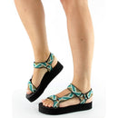 Sandale Plate Zahara - Turquoise Sandales Plates Nalaïm