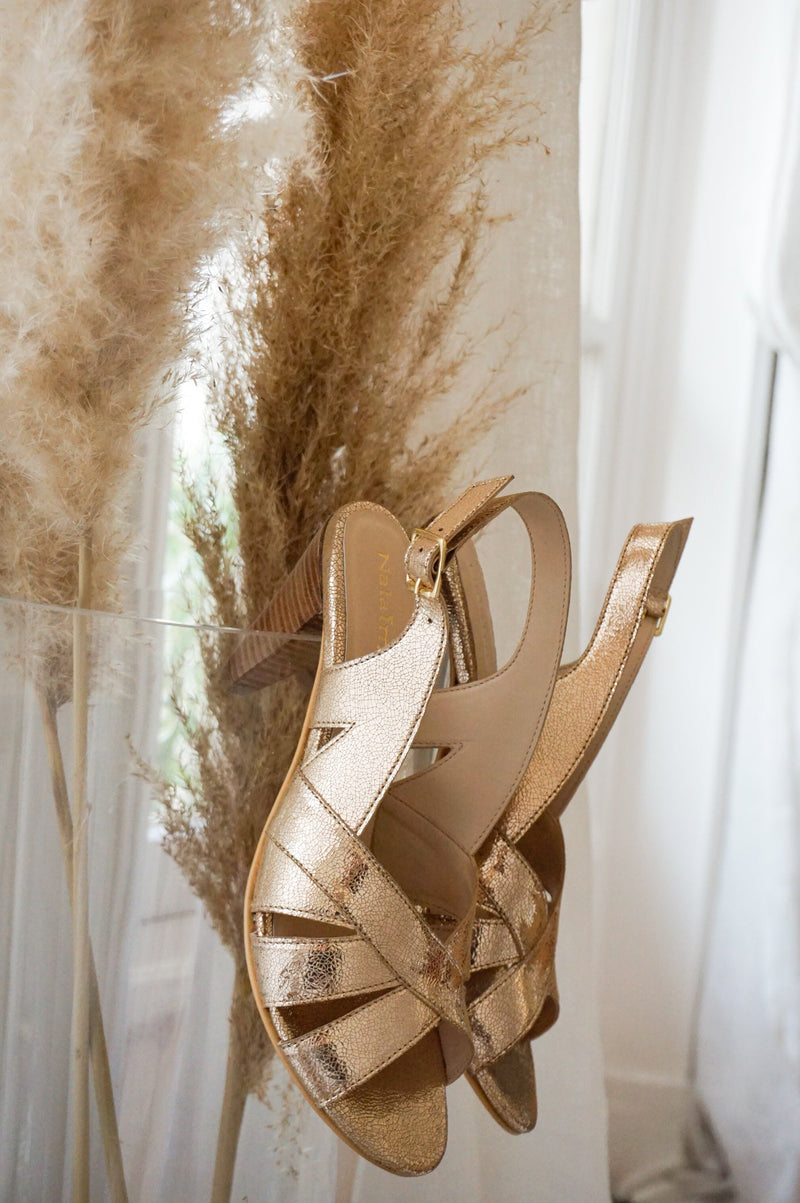 Sandales A Talon Jade - Gold Sandales A Talon Nalaïm