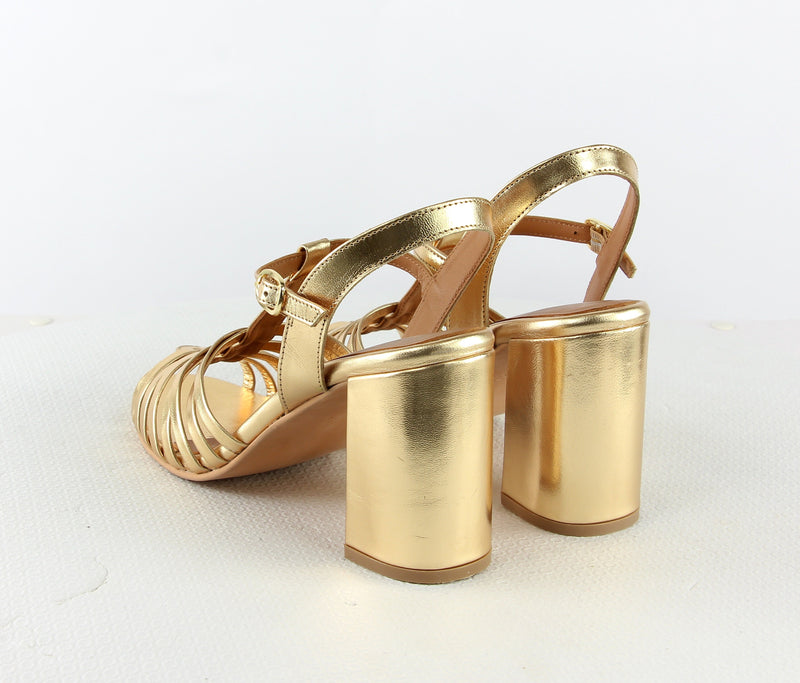 Sandales A Talon Jersey - Gold Sandales A Talon Nalaïm