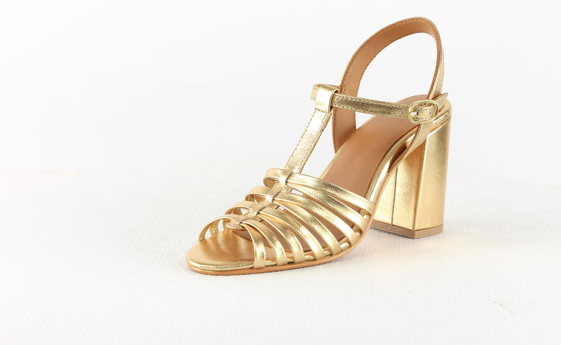 Sandales A Talon Jersey - Gold Sandales A Talon Nalaïm