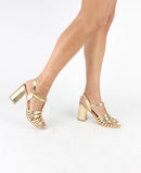 Sandales A Talon Jersey - Gold Sandales A Talon Nalaïm