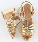 Sandales A Talon Jersey - Gold Sandales A Talon Nalaïm