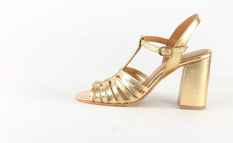 Sandales A Talon Jersey - Gold Sandales A Talon Nalaïm
