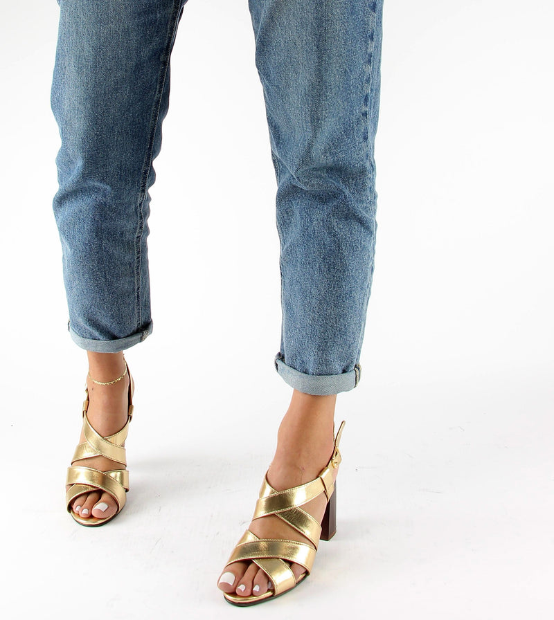 Sandales A Talon Jessy - Gold Sandales A Talon Nalaïm