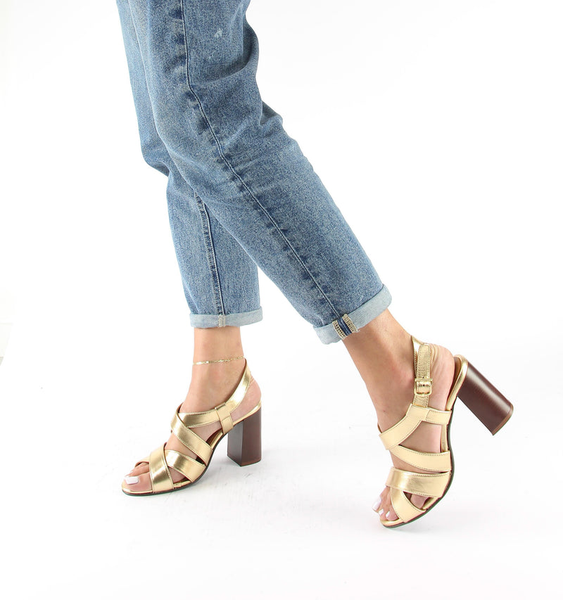 Sandales A Talon Jessy - Gold Sandales A Talon Nalaïm