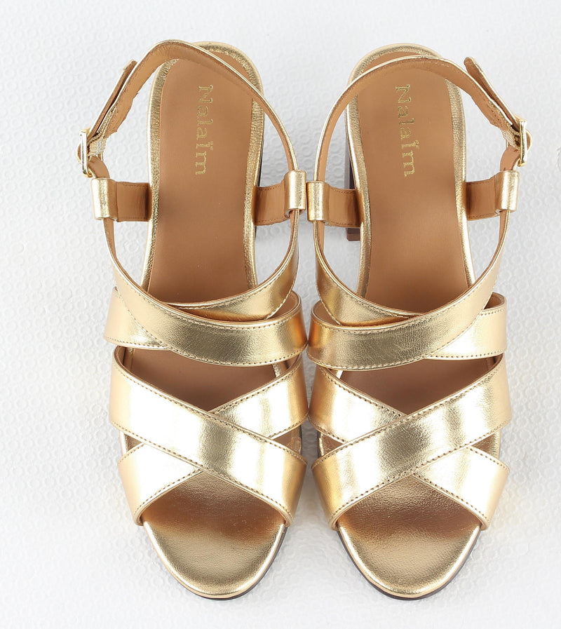 Sandales A Talon Jessy - Gold Sandales A Talon Nalaïm