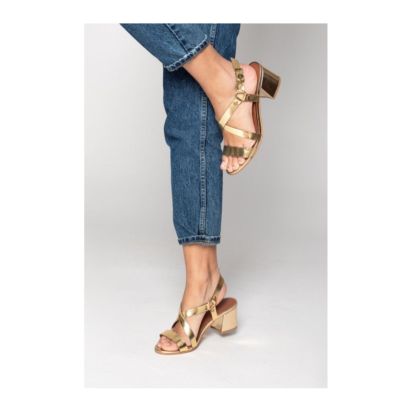 Ama Heeled Sandals - Dark Gold - White Sun - White Sun* - The Bradery