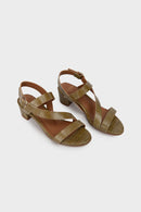 Sandales À Talons Vista - Croco Kaki - Anaki - The Bradery