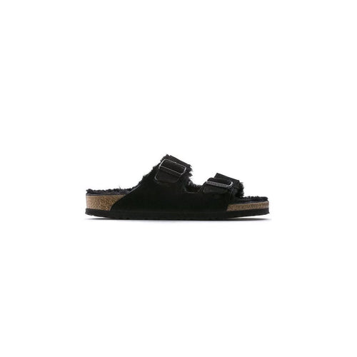 Arizona Fur Leather Sheepskin Sandalias Negro - Mujer - Birkenstock1 The Bradery