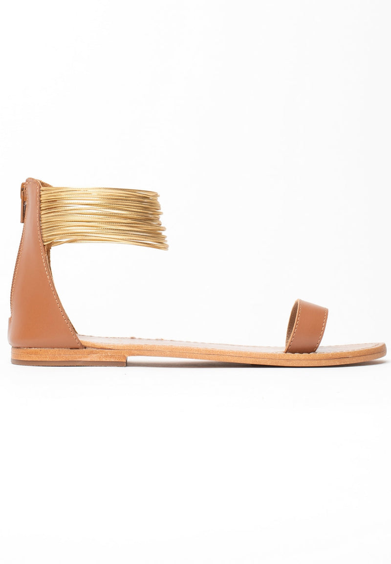 Sandales Atys - Camel + Gold - Femme Sandales White Sun