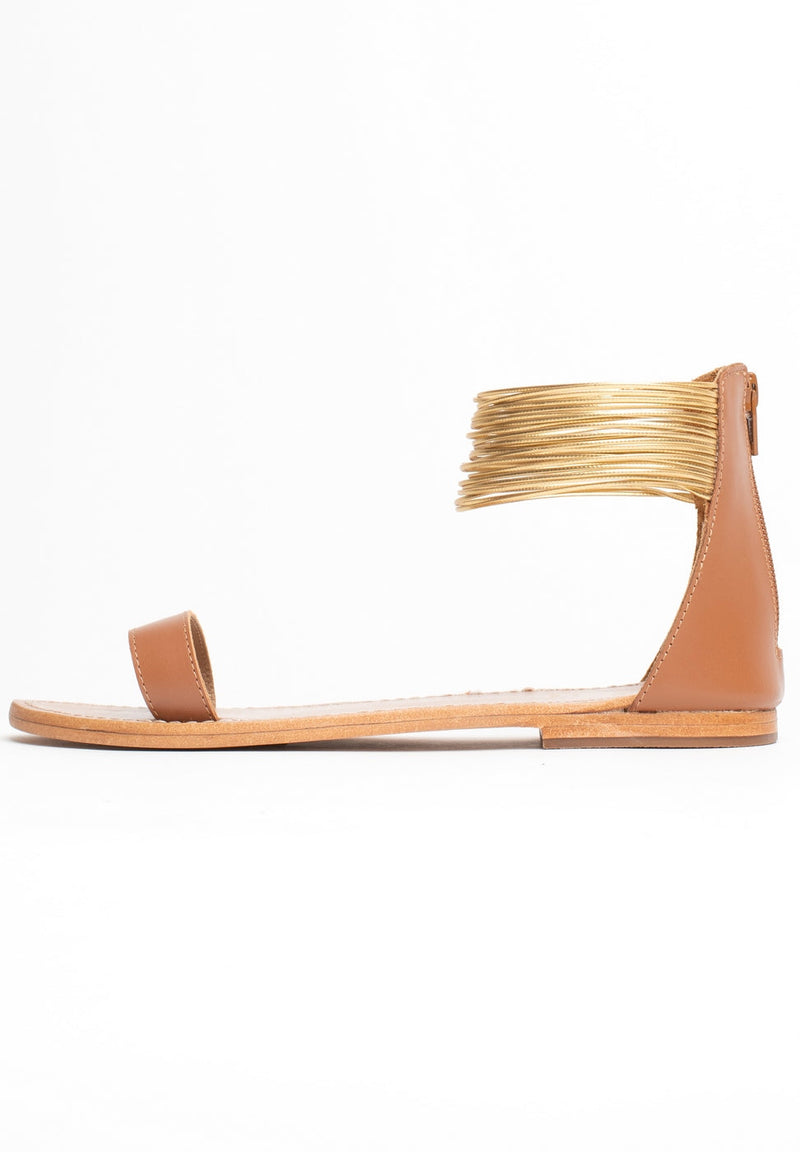 Sandales Atys - Camel + Gold - Femme Sandales White Sun