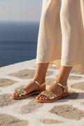 Sandalias Con Tira En El Tobillo Bandana - Dark Gold SANDALIAS White Sun