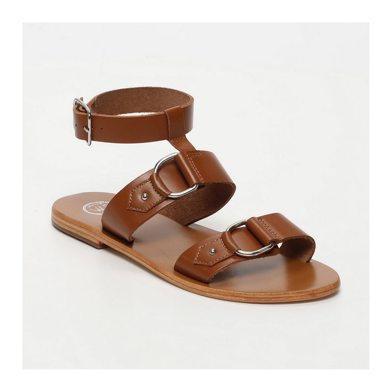 Sandales Avec Attache Cheville Bharathi - Camel SANDALES White Sun