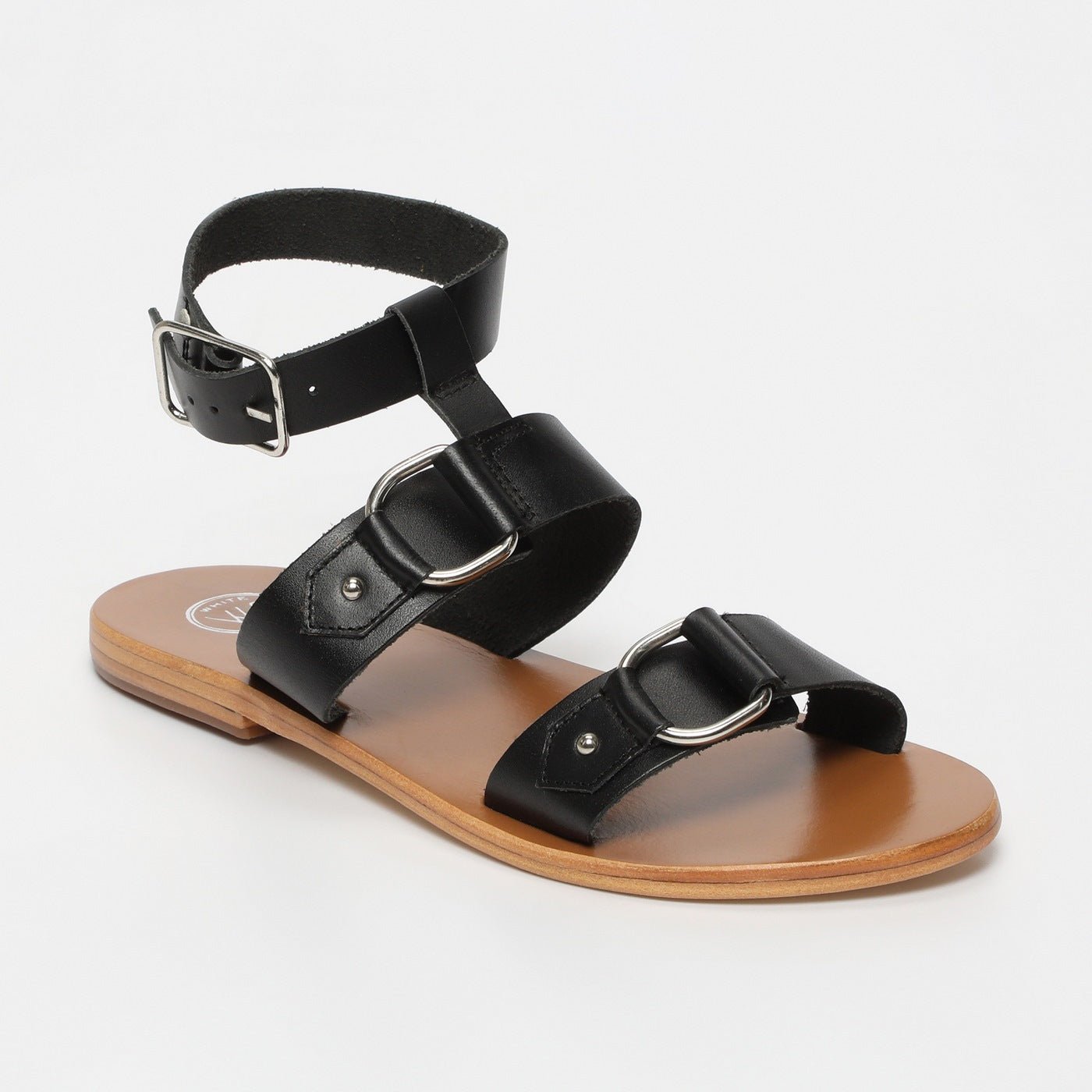 Bharathi Ankle Strap Sandals - Black - White Sun - White Sun* - The Bradery