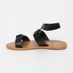 Bharathi Ankle Strap Sandals - Black - White Sun - White Sun* - The Bradery