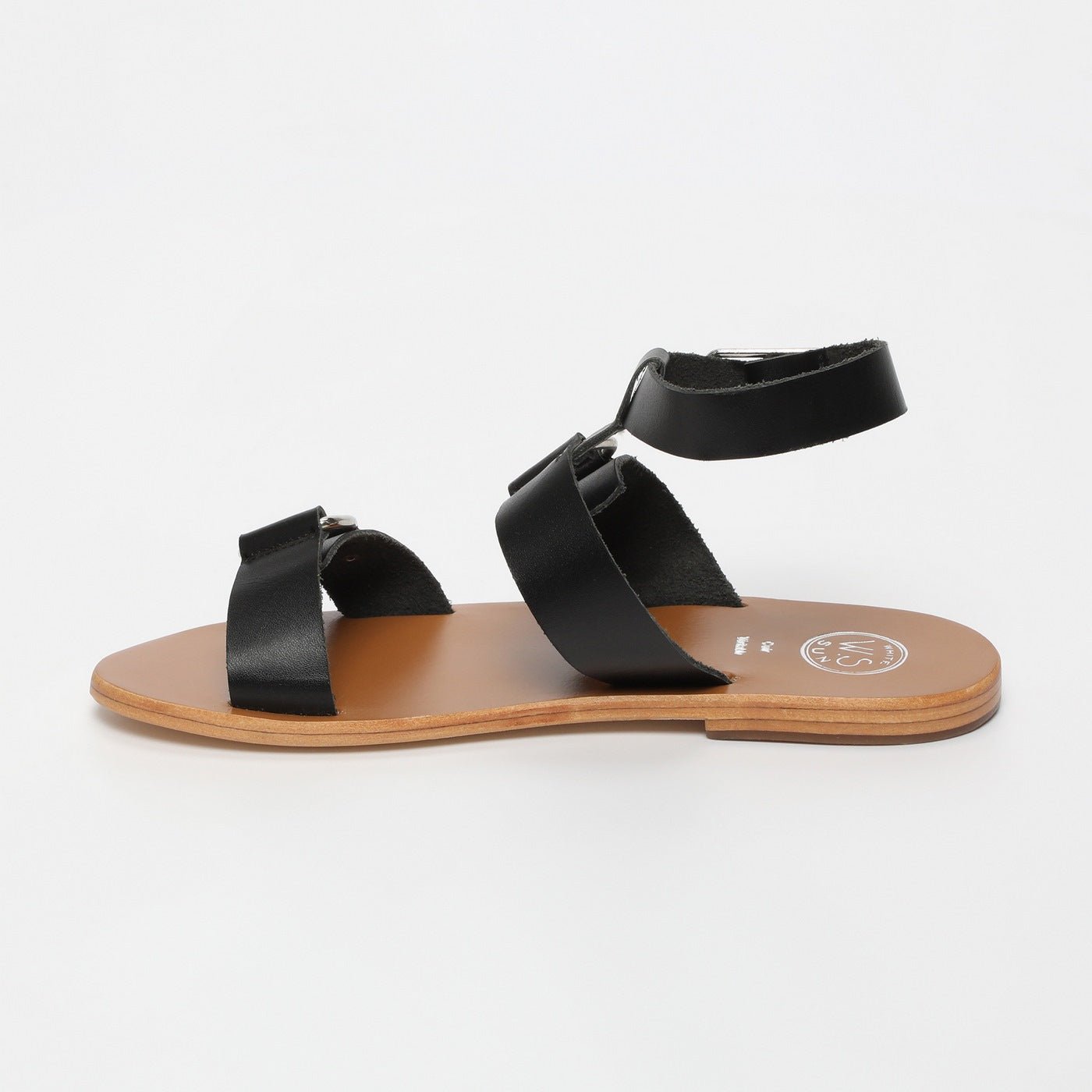 Bharathi Ankle Strap Sandals - Black - White Sun - White Sun* - The Bradery