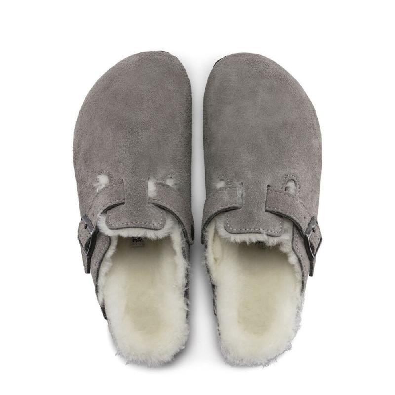 Sandales Boston Shearling - Gris - Homme - Birkenstock - The Bradery