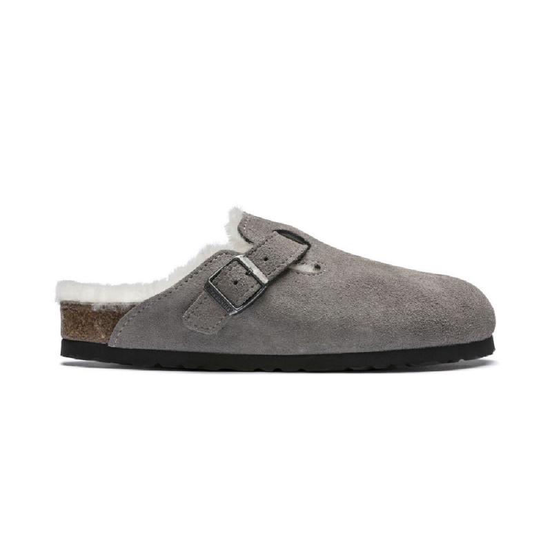 Sandales Boston Shearling - Gris - Homme - Birkenstock - The Bradery