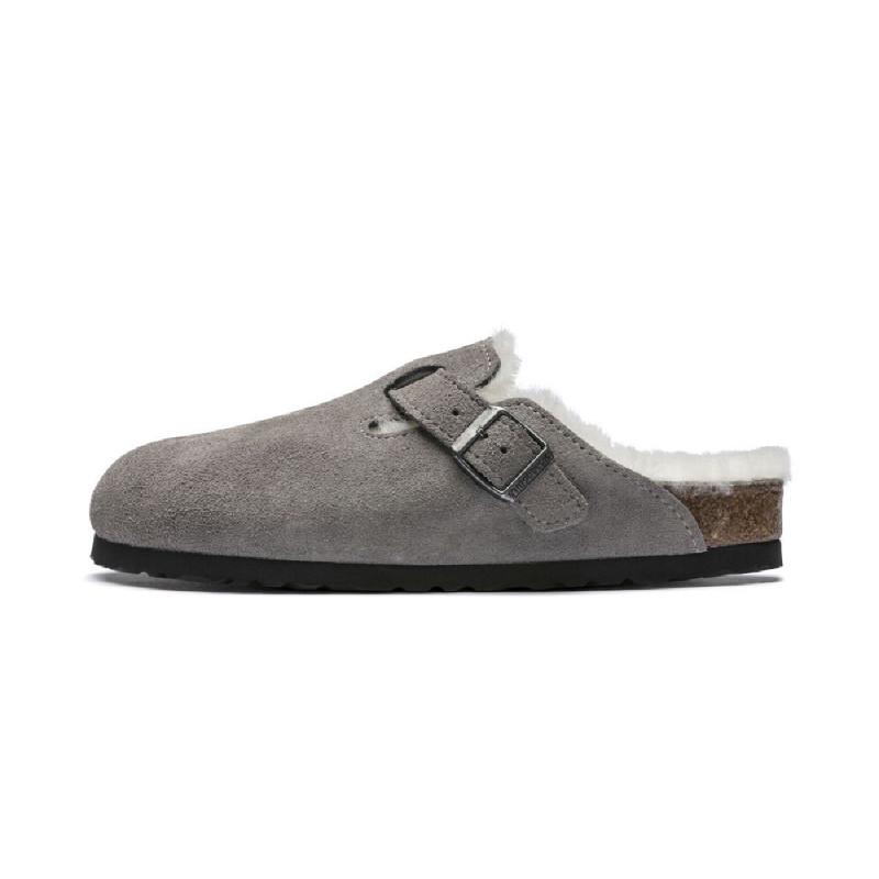 Sandales Boston Shearling - Gris - Homme - Birkenstock - The Bradery