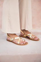 Devakali Toe-Post Sandals - Dark Gold SANDALS White Sun